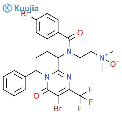 Benzamide,4-bromo-N-[1-[5-bromo-1,6-dihydro-6-oxo-1-(phenylmethyl)-4-(trifluoromethyl)-2-pyrimidinyl]propyl]-N-[2-(dimethyloxidoamino)ethyl]- structure