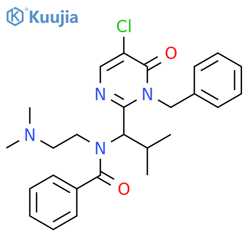 Benzamide,N-[1-[5-chloro-1,6-dihydro-6-oxo-1-(phenylmethyl)-2-pyrimidinyl]-2-methylpropyl]-N-[2-(dimethylamino)ethyl]- structure