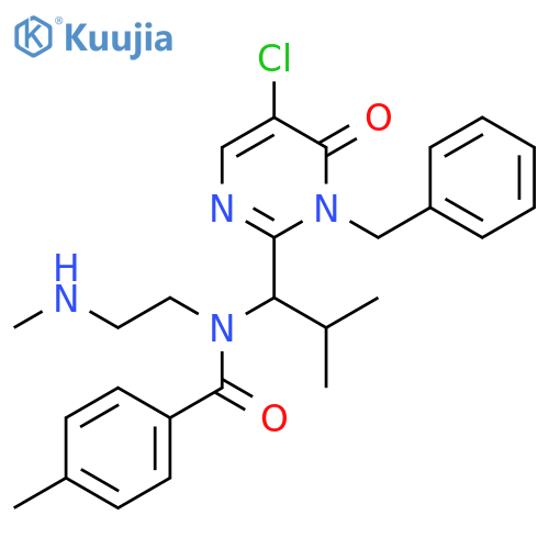 Benzamide,N-[1-[5-chloro-1,6-dihydro-6-oxo-1-(phenylmethyl)-2-pyrimidinyl]-2-methylpropyl]-4-methyl-N-[2-(methylamino)ethyl]- structure