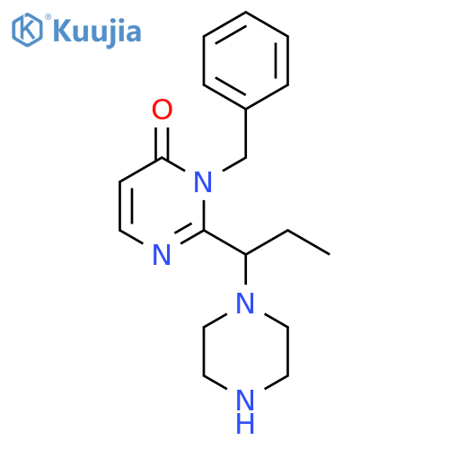 4(3H)-Pyrimidinone, 3-(phenylmethyl)-2-[1-(1-piperazinyl)propyl]- structure