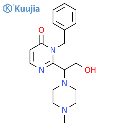4(3H)-Pyrimidinone,2-[2-hydroxy-1-(4-methyl-1-piperazinyl)ethyl]-3-(phenylmethyl)- structure