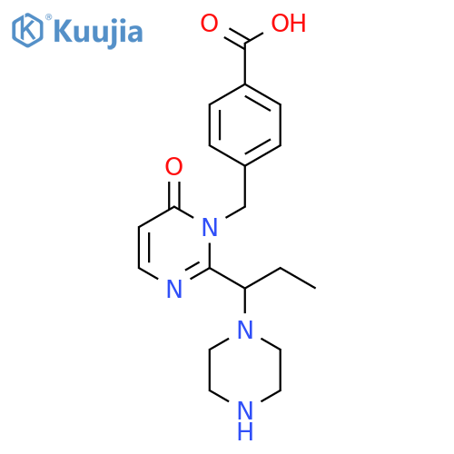 Benzoic acid,4-[[6-oxo-2-[1-(1-piperazinyl)propyl]-1(6H)-pyrimidinyl]methyl]- structure