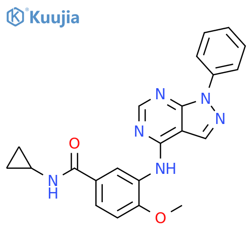 Benzamide,N-cyclopropyl-4-methoxy-3-[(1-phenyl-1H-pyrazolo[3,4-d]pyrimidin-4-yl)amino]- structure
