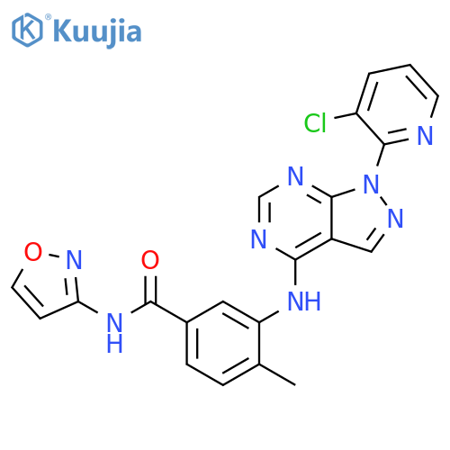 Benzamide,3-[[1-(3-chloro-2-pyridinyl)-1H-pyrazolo[3,4-d]pyrimidin-4-yl]amino]-N-3-isoxazolyl-4-methyl- structure