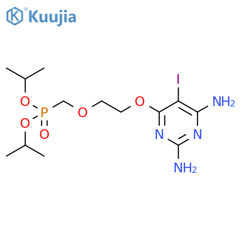 Phosphonic acid,[[2-[(2,6-diamino-5-iodo-4-pyrimidinyl)oxy]ethoxy]methyl]-,bis(1-methylethyl) ester structure