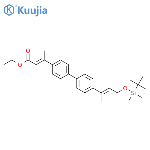 2-Butenoic acid,  3-[4'-[(1E)-3-[[(1,1-dimethylethyl)dimethylsilyl]oxy]-1-methyl-1-propenyl][  1,1'-biphenyl]-4-yl]-, ethyl ester, (2E)- structure
