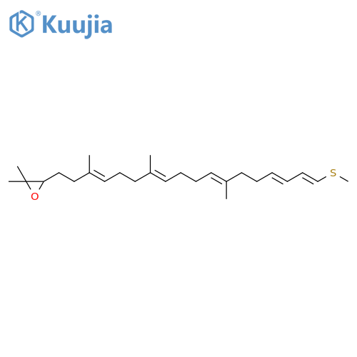 Oxirane,2,2-dimethyl-3-[(3E,7E,11E,15E,17E)-3,7,12-trimethyl-18-(methylthio)-3,7,11,15,17-octadecapentaenyl]- structure