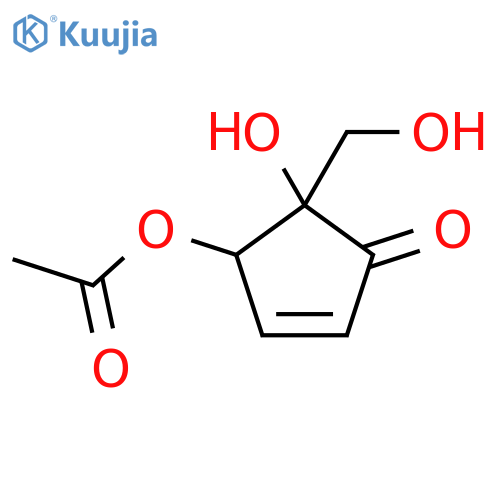 2-Cyclopenten-1-one, 4-(acetyloxy)-5-hydroxy-5-(hydroxymethyl)-,(4R,5S)- structure