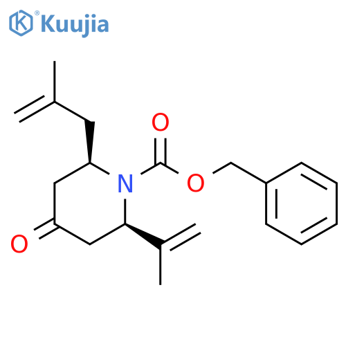 1-Piperidinecarboxylic acid,2-(1-methylethenyl)-6-(2-methyl-2-propenyl)-4-oxo-, phenylmethyl ester,(2R,6R)-rel- structure