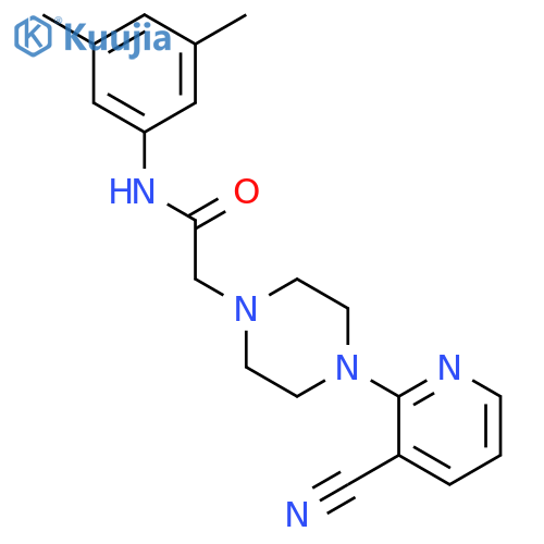 1-PIPERAZINEACETAMIDE, 4-(3-CYANO-2-PYRIDINYL)-N-(3,5-DIMETHYLPHENYL)- structure