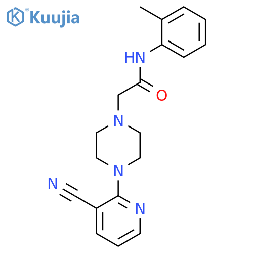 1-PIPERAZINEACETAMIDE, 4-(3-CYANO-2-PYRIDINYL)-N-(2-METHYLPHENYL)- structure