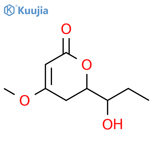 2H-PYRAN-2-ONE, 5,6-DIHYDRO-6-(1-HYDROXYPROPYL)-4-METHOXY-, (-)- structure