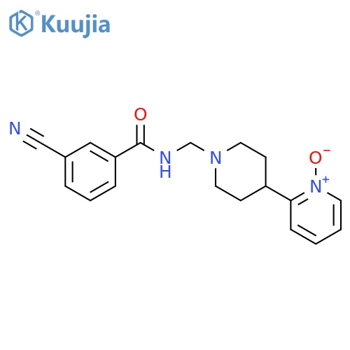 Benzamide, 3-cyano-N-[[4-(1-oxido-2-pyridinyl)-1-piperidinyl]methyl]- structure
