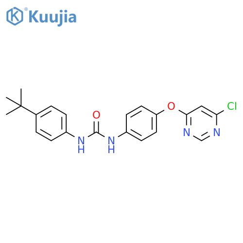 Urea,N-[4-[(6-chloro-4-pyrimidinyl)oxy]phenyl]-N'-[4-(1,1-dimethylethyl)phenyl]- structure
