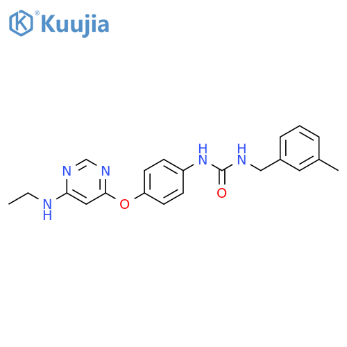 Urea,N-[4-[[6-(ethylamino)-4-pyrimidinyl]oxy]phenyl]-N'-[(3-methylphenyl)methyl]- structure