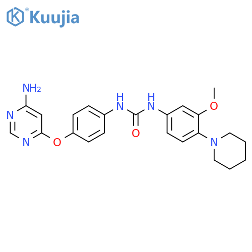 Urea,N-[4-[(6-amino-4-pyrimidinyl)oxy]phenyl]-N'-[3-methoxy-4-(1-piperidinyl)phenyl]- structure