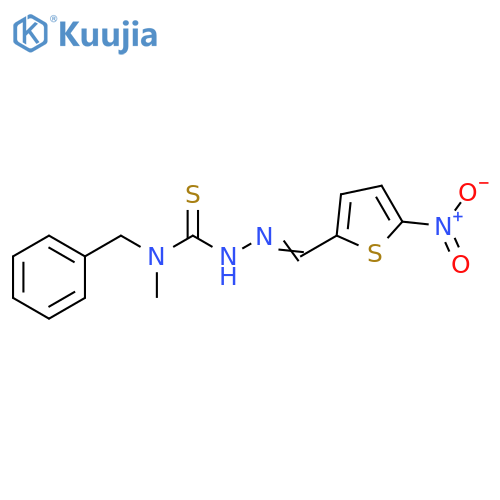 Hydrazinecarbothioamide,N-methyl-2-[(5-nitro-2-thienyl)methylene]-N-(phenylmethyl)- structure