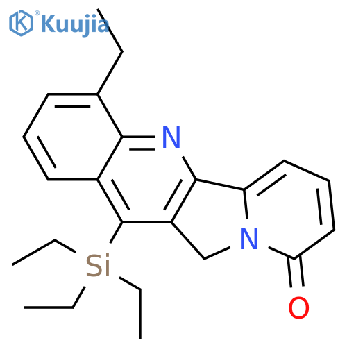 Indolizino[1,2-b]quinolin-9(11H)-one, 4-ethyl-12-(triethylsilyl)- structure