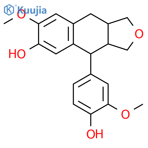 Naphtho[2,3-c]furan-6-ol,1,3,3a,4,9,9a-hexahydro-4-(4-hydroxy-3-methoxyphenyl)-7-methoxy- structure