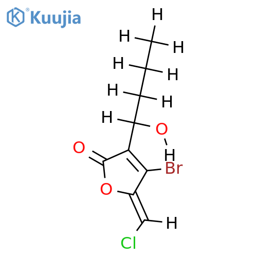 (1'R,5Z)-3-(1'-hydroxybutyl)-4-bromo-5-(chloromethylidene)-2(5H)-furanone structure