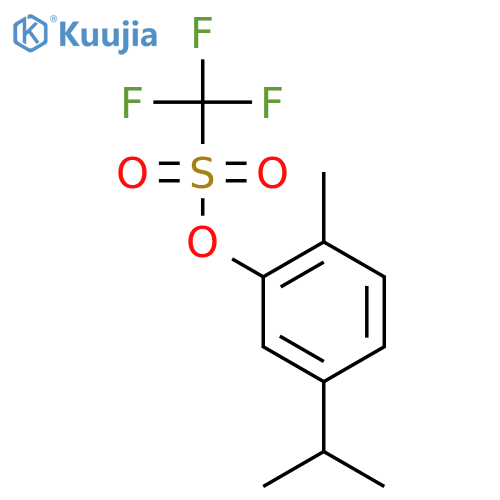Methanesulfonic acid, trifluoro-, 2-methyl-5-(1-methylethyl)phenyl ester structure