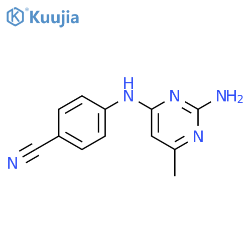 Benzonitrile,4-[(2-amino-6-methyl-4-pyrimidinyl)amino]- structure