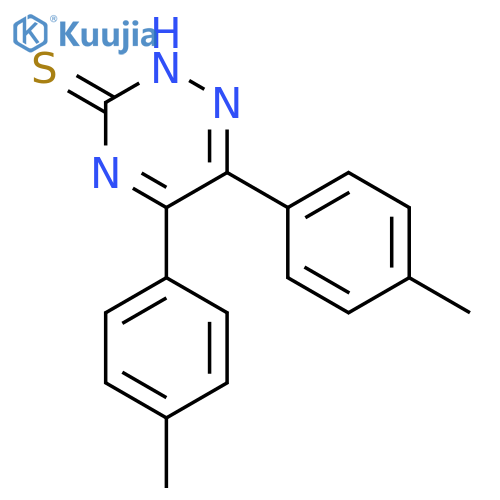 5,6-Bis(4-methylphenyl)-1,2,4-triazin-3-ylhydrosulfide structure