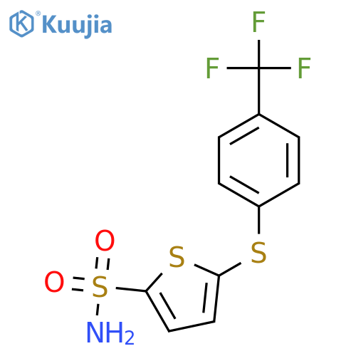 2-THIOPHENESULFONAMIDE, 5-[[4-(TRIFLUOROMETHYL)PHENYL]THIO]- structure