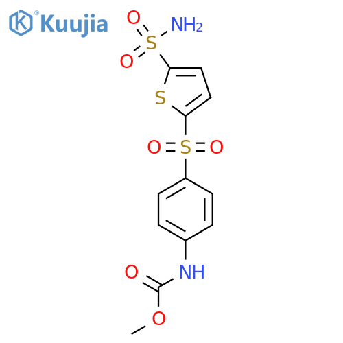 CARBAMIC ACID, [4-[[5-(AMINOSULFONYL)-2-THIENYL]SULFONYL]PHENYL]-, METHYL ESTER structure