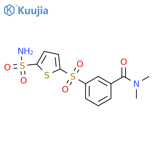Benzamide, 3-[[5-(aminosulfonyl)-2-thienyl]sulfonyl]-N,N-dimethyl- structure