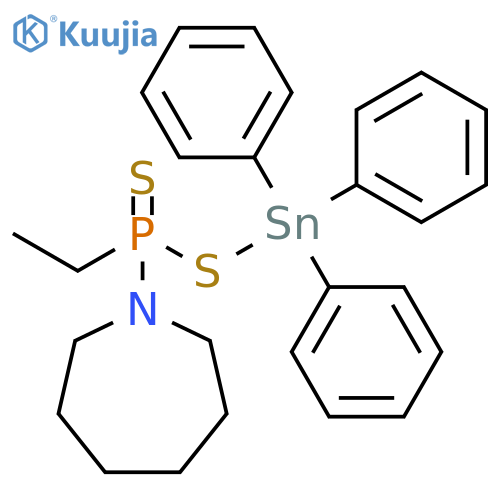 1H-Azepine, 1-[ethyl[(triphenylstannyl)thio]phosphinothioyl]hexahydro- structure