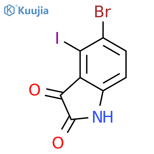 5-bromo-4-iodo-2,3-dihydro-1H-indole-2,3-dione structure