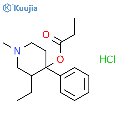 3-ethyl-1-methyl-4-phenylpiperidin-4-yl propanoate hydrochloride (1:1) structure