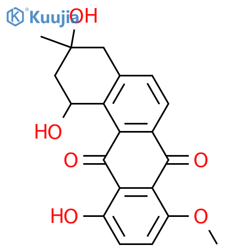 Benz[a]anthracene-7,12-dione, 1,2,3,4-tetrahydro-1,3,11-trihydroxy-8-methoxy-3-methyl-, (+)- structure