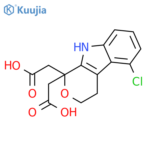 Pyrano[3,4-b]indole-1,1(3H)-diacetic acid, 5-chloro-4,9-dihydro- structure