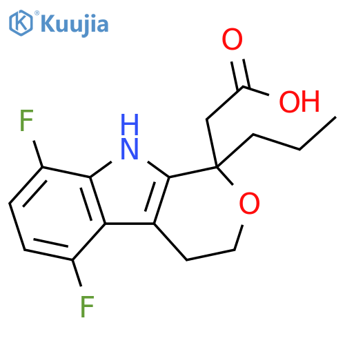 Pyrano[3,4-b]indole-1-acetic acid,5,8-difluoro-1,3,4,9-tetrahydro-1-propyl- structure