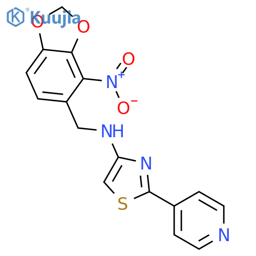 4-THIAZOLAMINE, N-[(4-NITRO-1,3-BENZODIOXOL-5-YL)METHYL]-2-(4-PYRIDINYL)- structure