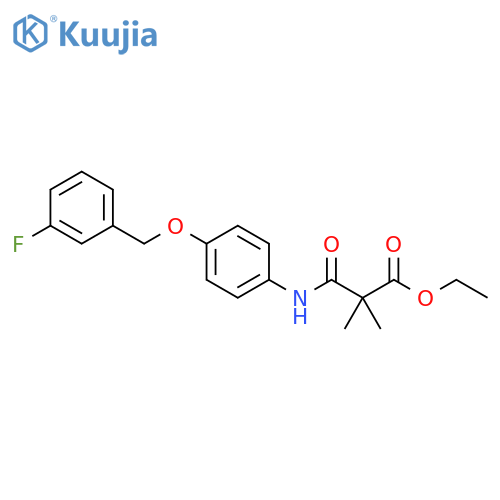 Propanoic acid,3-[[4-[(3-fluorophenyl)methoxy]phenyl]amino]-2,2-dimethyl-3-oxo-, ethylester structure