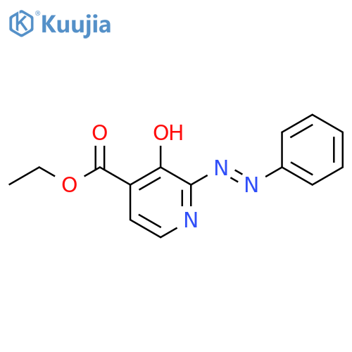 4-PYRIDINECARBOXYLIC ACID, 3-HYDROXY-2-(PHENYLAZO)-, ETHYL ESTER structure