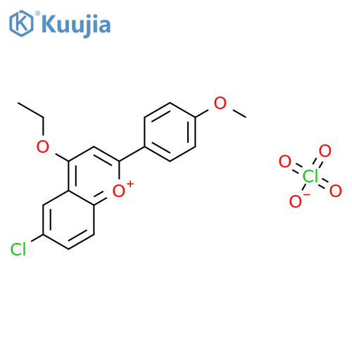 1-Benzopyrylium, 6-chloro-4-ethoxy-2-(4-methoxyphenyl)-, perchlorate structure