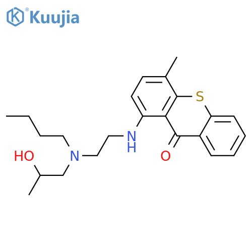 1-[2-[butyl(2-hydroxypropyl)amino]ethylamino]-4-methylthioxanthen-9-one;hydrochloride structure
