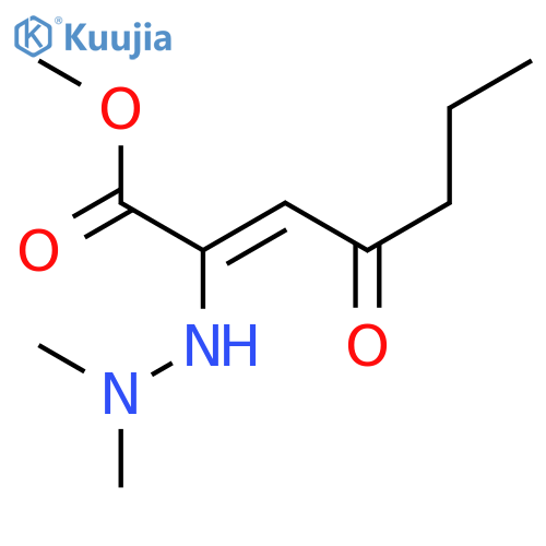 2-Heptenoic acid, 2-(2,2-dimethylhydrazino)-4-oxo-, methyl ester, (E)- structure