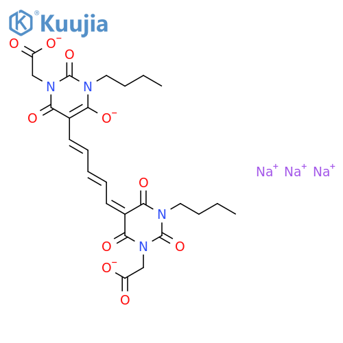 trisodium 3-butyl-5-[5-[1-butyl-3-(carboxylatomethyl)-1,2,3,4-tetrahydro-6-oxido-2,4-dioxo-5-pyrimidinyl]penta-2,4-dienylidene]tetrahydro-2,4,6-trioxo-2H-pyrimidine-1-acetate structure