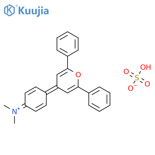 N-[4-(2,6-diphenyl-4H-pyran-4-ylidene)cyclohexa-2,5-dien-1-ylidene]-N-methylmethanaminium hydrogen sulfate structure