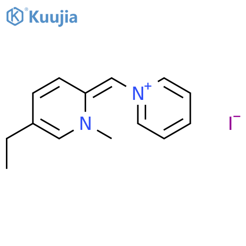 Pyridinium, 1-[(5-ethyl-1-methyl-2(1H)-pyridinylidene)methyl]-, iodide structure