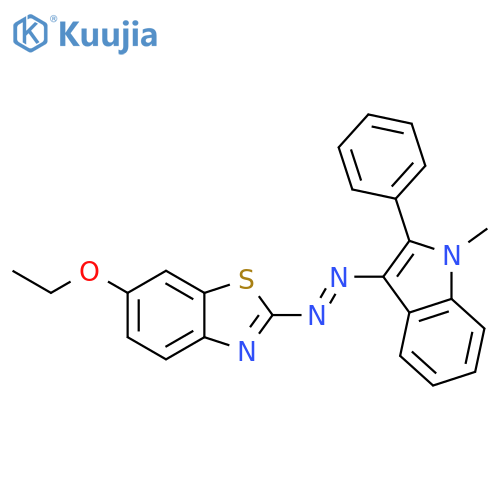 Benzothiazole, 6-ethoxy-2-[(1-methyl-2-phenyl-1H-indol-3-yl)azo]- structure
