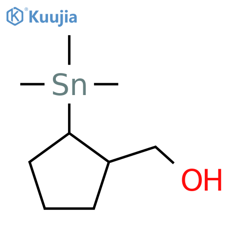 CYCLOPENTANEMETHANOL, 2-(TRIMETHYLSTANNYL)- structure