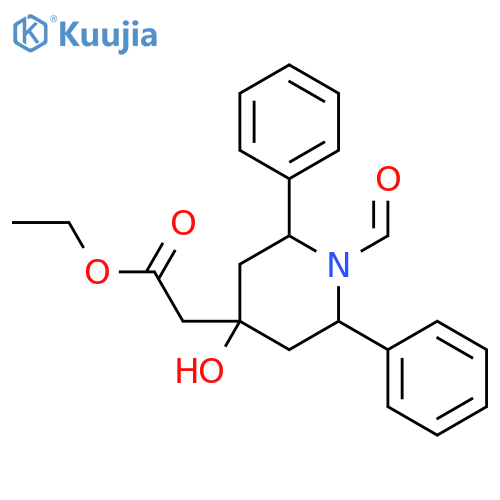 4-Piperidineacetic acid, 1-formyl-4-hydroxy-2,6-diphenyl-, ethyl ester structure