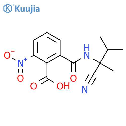 BENZOIC ACID, 2-[[(1-CYANO-1,2-DIMETHYLPROPYL)AMINO]CARBONYL]-6-NITRO- structure
