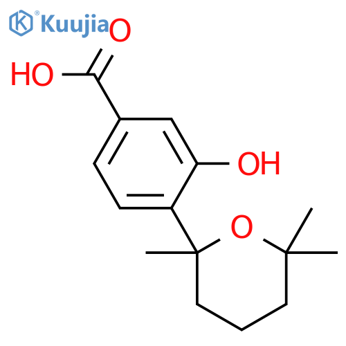 Benzoic acid, 3-hydroxy-4-(tetrahydro-2,6,6-trimethyl-2H-pyran-2-yl)- structure